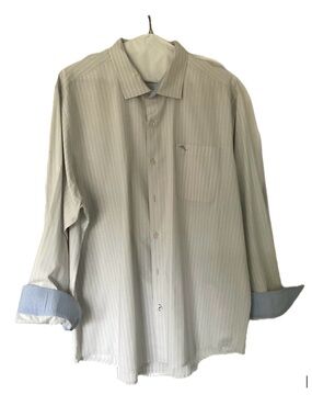 Tommy Bahama Light Gray Pinstripe Dress Shirt